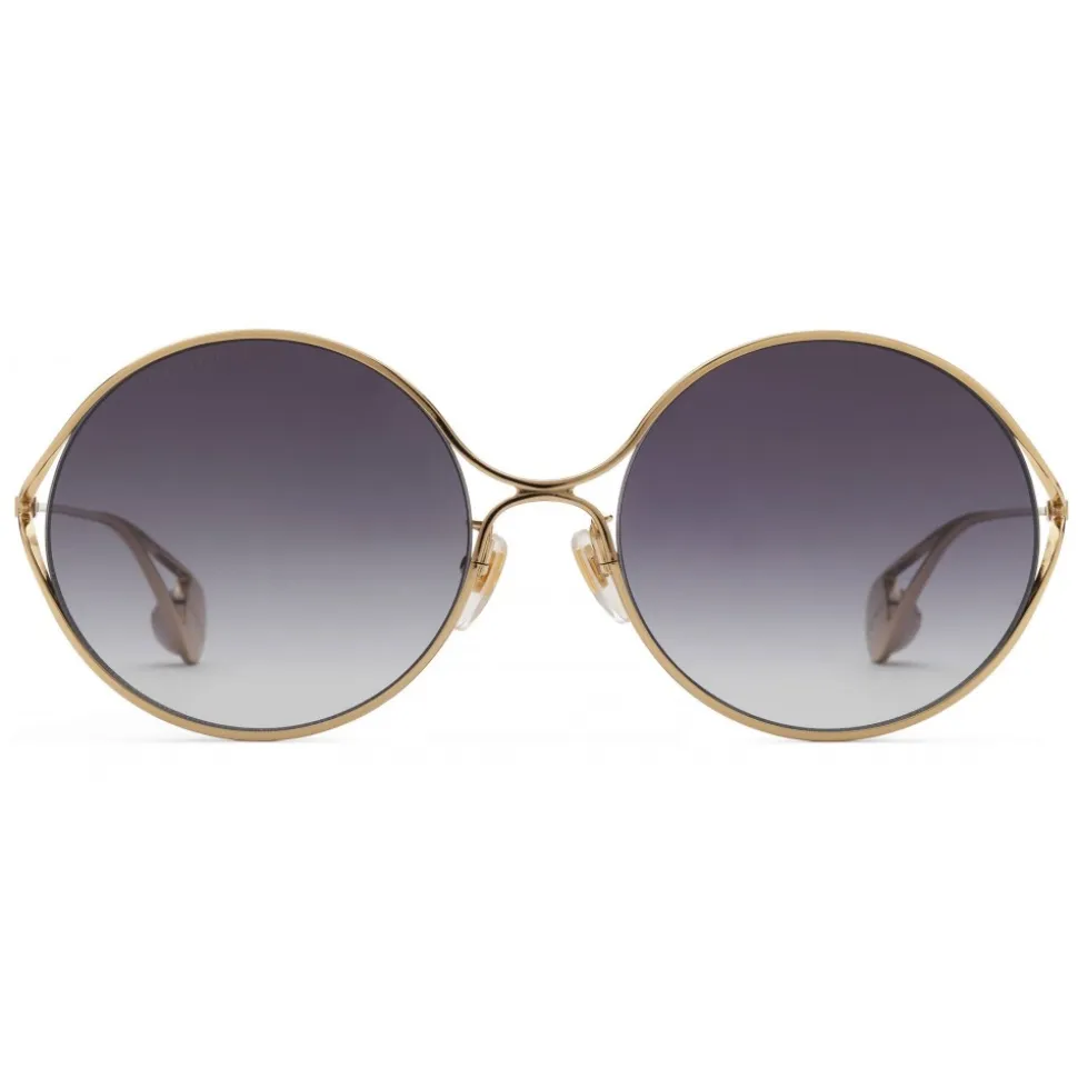 Gucci - Round Frame Metal Sunglasses - Gold and Silver - Gucci Eyewear - Avvenice