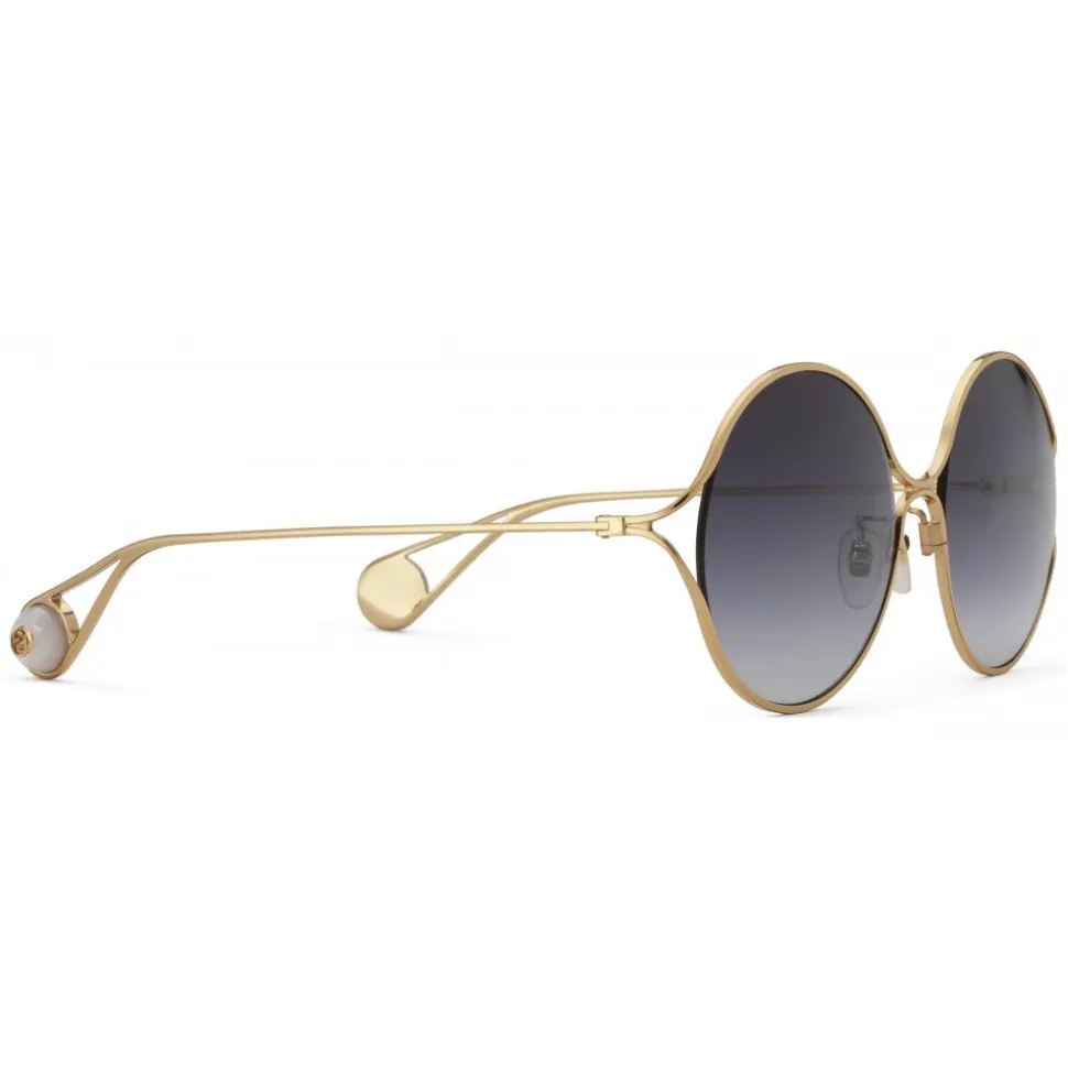 Gucci - Round Frame Metal Sunglasses - Gold and Silver - Gucci Eyewear - Avvenice