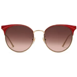Gucci - Round Frame Metal Sunglasses - Red Enamle - Gucci Eyewear - Avvenice