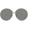 Gucci - Round Frame Rimless Sunglasses - Gold Grey - Gucci Eyewear - Avvenice