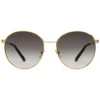 Gucci - Round Metal Sunglasses with Optimal Fit - Gold with Web Detail - Gucci Eyewear - Avvenice