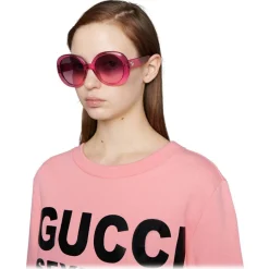 Gucci - Round Sunglasses - Pink - Gucci Eyewear - Avvenice