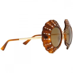 Gucci - Round Sunglasses with Crystals - Limited Edition - Tartarugato - Turtle - Gucci Eyewear - Avvenice