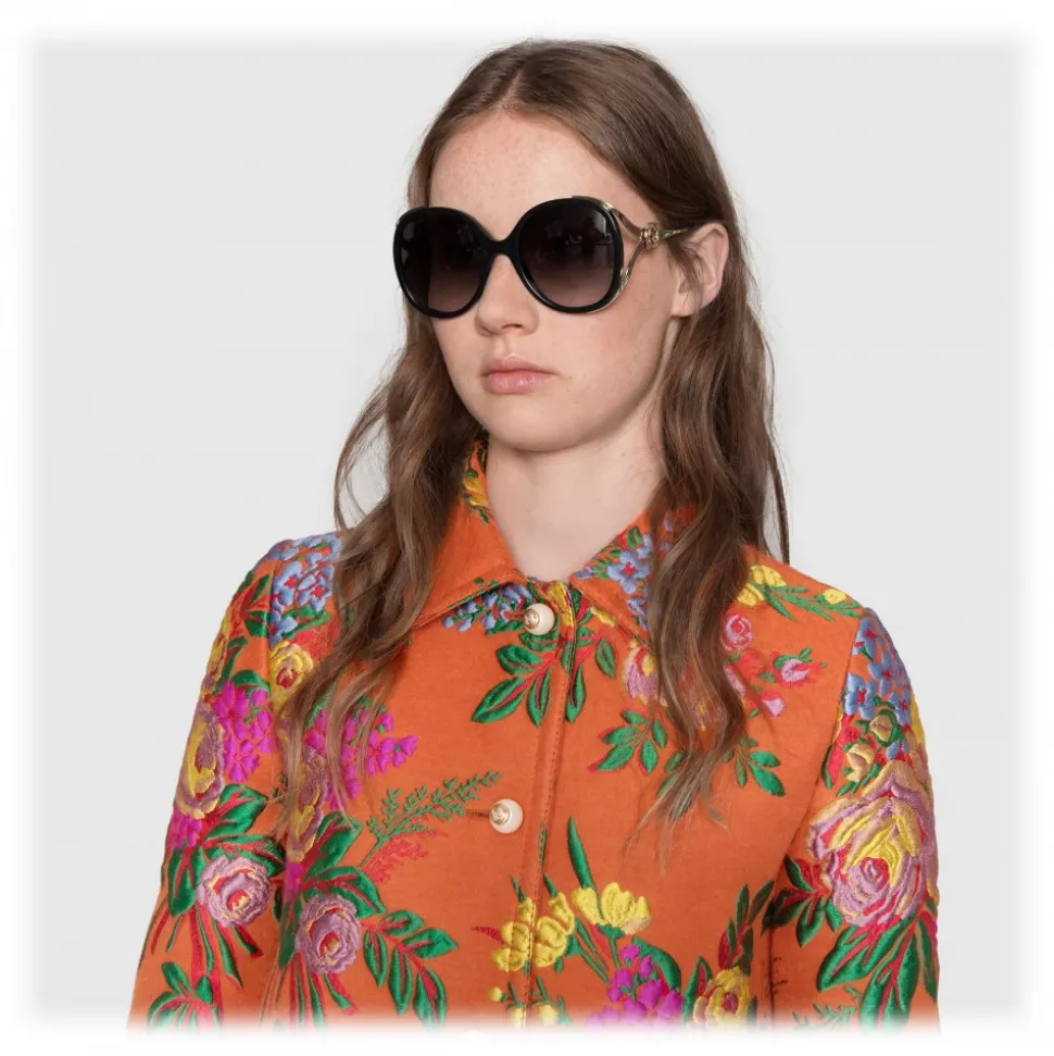 Gucci - Round Sunglasses with Injection - Black Injection - Gucci Eyewear - Avvenice