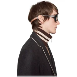 Gucci - Round-Frame Acetate Glasses with Elastic - Black - Gucci Eyewear - Avvenice