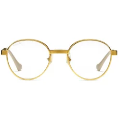 Gucci - Round-Frame Sunglasses - Gold Yellow - Gucci Eyewear - Avvenice