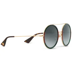 Gucci - Round-Frame Sunglasses - Black Gold - Gucci Eyewear - Avvenice
