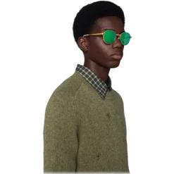 Gucci - Round-Frame Sunglasses - Gold Green - Gucci Eyewear - Avvenice