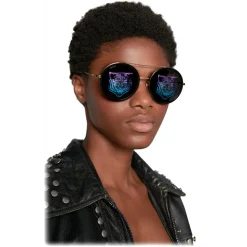 Gucci - Round-Frame Sunglasses - Black Gold - Gucci Eyewear - Avvenice