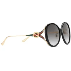 Gucci - Specialized Fit Round-Frame Injected Sunglasses - Black - Gucci Eyewear - Avvenice
