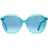 Gucci - Specialized Fit Round Frame Acetate Sunglasses -Transparent Blue Acetate - Gucci Eyewear - Avvenice