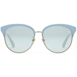 Gucci - Specialized Fit Round Frame Metal Sunglasses - Light Blue - Gucci Eyewear - Avvenice