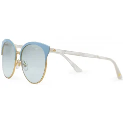 Gucci - Specialized Fit Round Frame Metal Sunglasses - Light Blue - Gucci Eyewear - Avvenice
