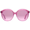 Gucci - Specialized Fit Round Frame Acetate Sunglasses -Transparent Fuchsia Acetate - Gucci Eyewear - Avvenice