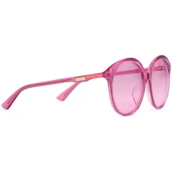 Gucci - Specialized Fit Round Frame Acetate Sunglasses -Transparent Fuchsia Acetate - Gucci Eyewear - Avvenice