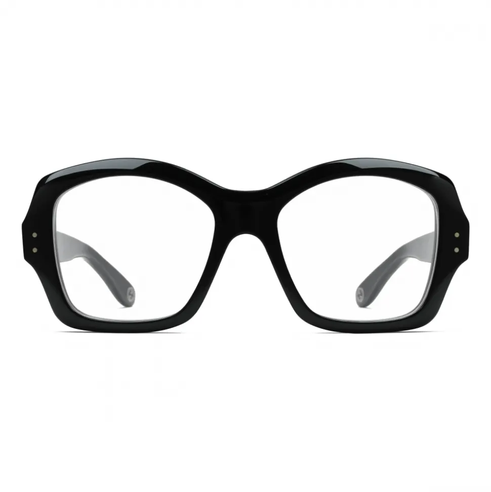 Gucci - Square Acetate Sunglasses - Black Gold Details - Gucci Eyewear - Avvenice