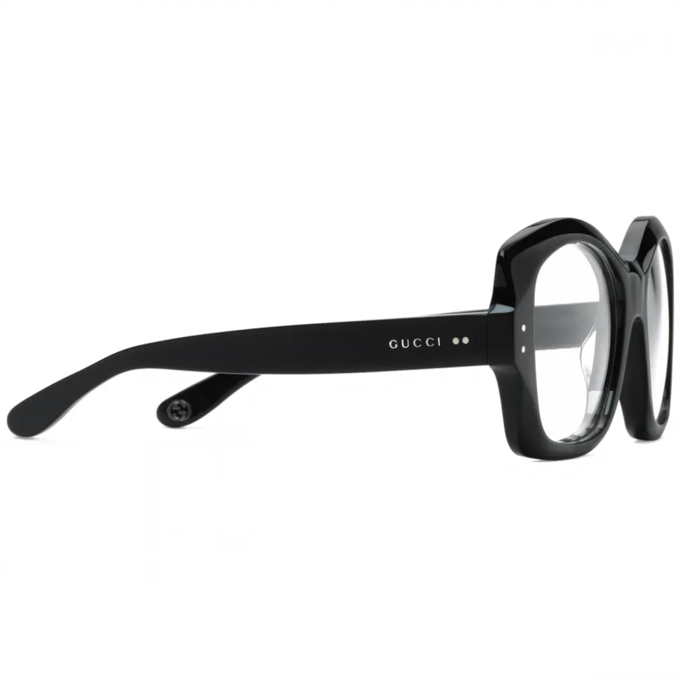 Gucci - Square Acetate Sunglasses - Black Gold Details - Gucci Eyewear - Avvenice