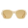 Gucci - Square Acetate Sunglasses - Ivory Gold Details - Gucci Eyewear - Avvenice