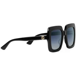 Gucci - Square Acetate Sunglasses - Black Acetate - Gucci Eyewear - Avvenice