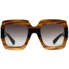 Gucci - Square Acetate Sunglasses - Black and Turtle Acetate - Gucci Eyewear - Avvenice