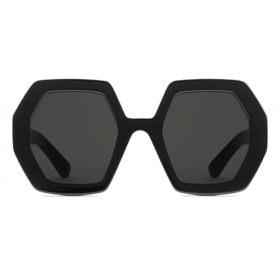Gucci - Square Acetate Sunglasses - Black Grey - Gucci Eyewear - Avvenice