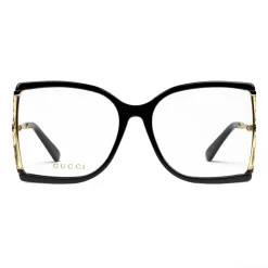 Gucci - Square Frame Acetate and Metal Sunglasses - Black Gold - Gucci Eyewear - Avvenice