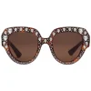 Gucci - Square Frame Acetate Sunglasses with Heart Crystalss -Tortoiseshell Acetate - Gucci Eyewear - Avvenice