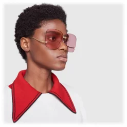 Gucci - Square Frame Rimless Sunglasses - Oro - Gucci Eyewear - Avvenice
