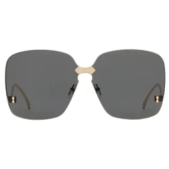 Gucci - Square Frame Rimless Sunglasses - Gold Grey - Gucci Eyewear - Avvenice