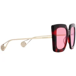 Gucci - Square Frame Sunglasses - Red and Black Tortoiseshell - Gucci Eyewear - Avvenice