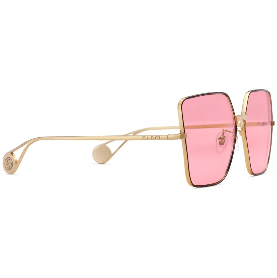 Gucci - Square Frame Sunglasses - Pink - Gucci Eyewear - Avvenice