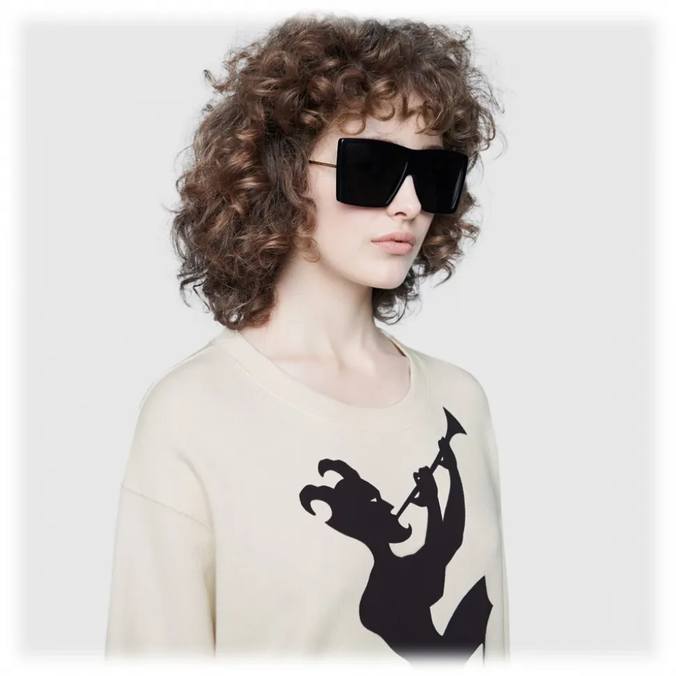 Gucci - Square Frame Sunglasses - Black - Gucci Eyewear - Avvenice