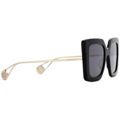 Gucci - Square Frame Sunglasses - Glossy Black - Gucci Eyewear - Avvenice