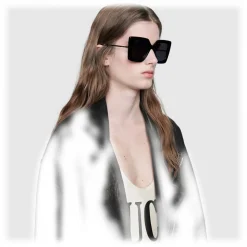 Gucci - Square Frame Sunglasses - Glossy Black - Gucci Eyewear - Avvenice