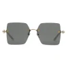 Gucci - Square Metal Sunglasses - Silver Grey - Gucci Eyewear - Avvenice