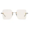 Gucci - Square Metal Sunglasses - Silver Light Pink - Gucci Eyewear - Avvenice