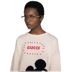 Gucci - Square Metal Sunglasses - Silver Light Pink - Gucci Eyewear - Avvenice