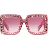 Gucci - Square Oversize Acetate Sunglasses - Pink with Crystals - Gucci Eyewear - Avvenice