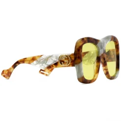 Gucci - Square Oversize Frame Acetate Sunglasses - Tortoiseshell and White Mother of Pearl - Gucci Eyewear - Avvenice