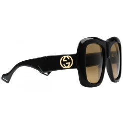 Gucci - Square Oversize Sunglasses - Glossy Black - Gucci Eyewear - Avvenice