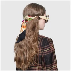 Gucci - Square Oversize Sunglasses with Swarovski Crystals - White - Gucci Eyewear - Avvenice