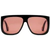 Gucci - Square Sunglasses with Side Protections - Glossy Black Acetate - Gucci Eyewear - Avvenice