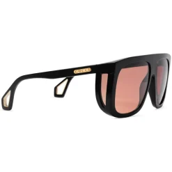 Gucci - Square Sunglasses with Side Protections - Glossy Black Acetate - Gucci Eyewear - Avvenice
