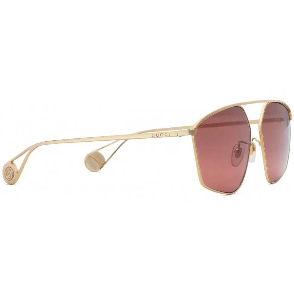 Gucci - Square Sunglasses with Optimal Fit - Pink - Gucci Eyewear - Avvenice