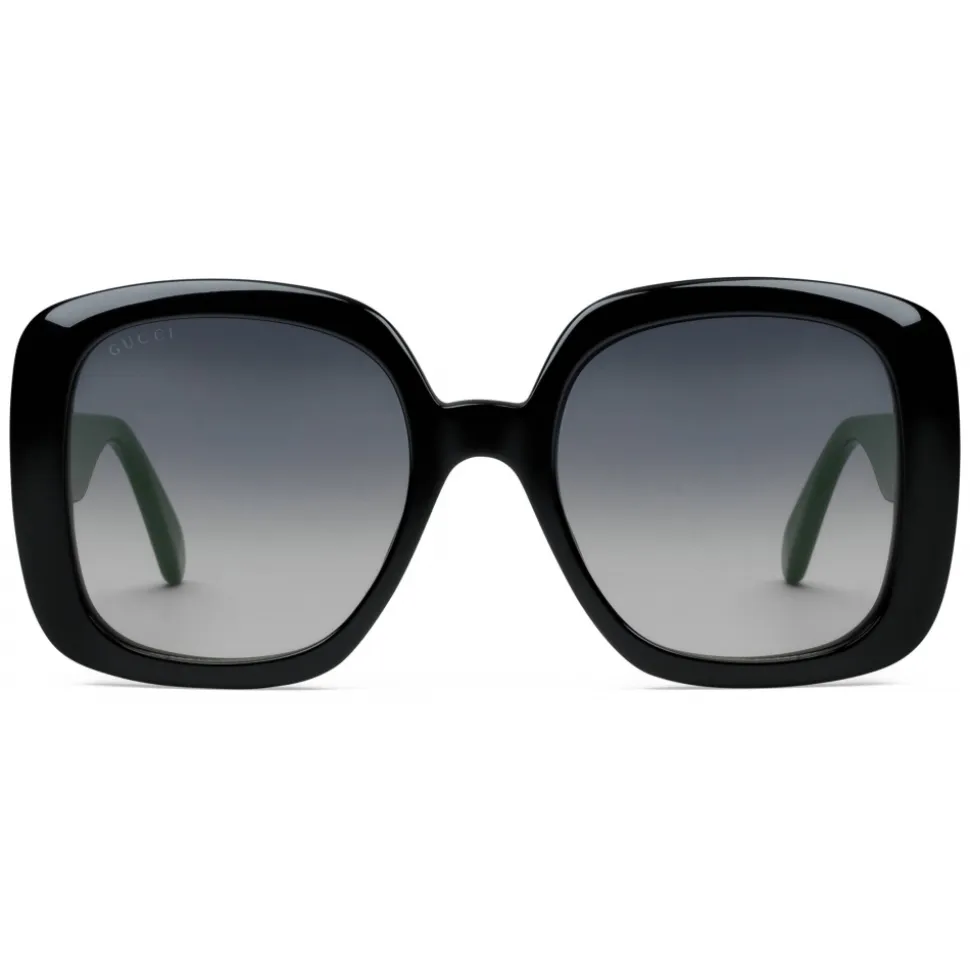 Gucci - Square Sunglasses with Web - Black - Gucci Eyewear - Avvenice