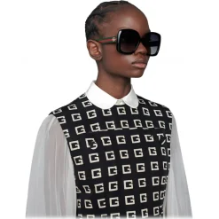 Gucci - Square Sunglasses with Web - Black - Gucci Eyewear - Avvenice