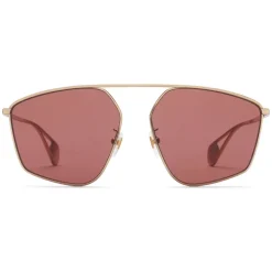 Gucci - Square Sunglasses with Optimal Fit - Brick Red - Gucci Eyewear - Avvenice