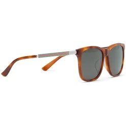 Gucci - Squared Acetate Sunglasses - Turtle Acetate Clear Green Lenses - Gucci Eyewear - Avvenice