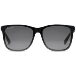 Gucci - Squared Acetate Sunglasses - Black Acetate Grey Lenses - Gucci Eyewear - Avvenice