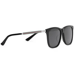 Gucci - Squared Acetate Sunglasses - Black Acetate Grey Lenses - Gucci Eyewear - Avvenice